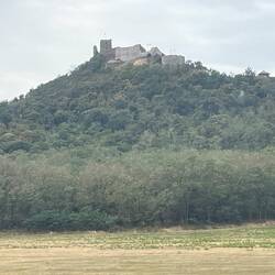Very big castle looking over the lake