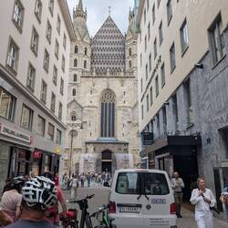 St. Stephen's Cathedral (Stephansdom) is a historic Gothic landmark in Vienna with an iconic tiled r