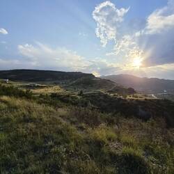 Ersatz Aussicht auf die Basisstation bei Sonnenuntergang.