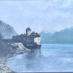 Chillon Castle and The Dents du Midi