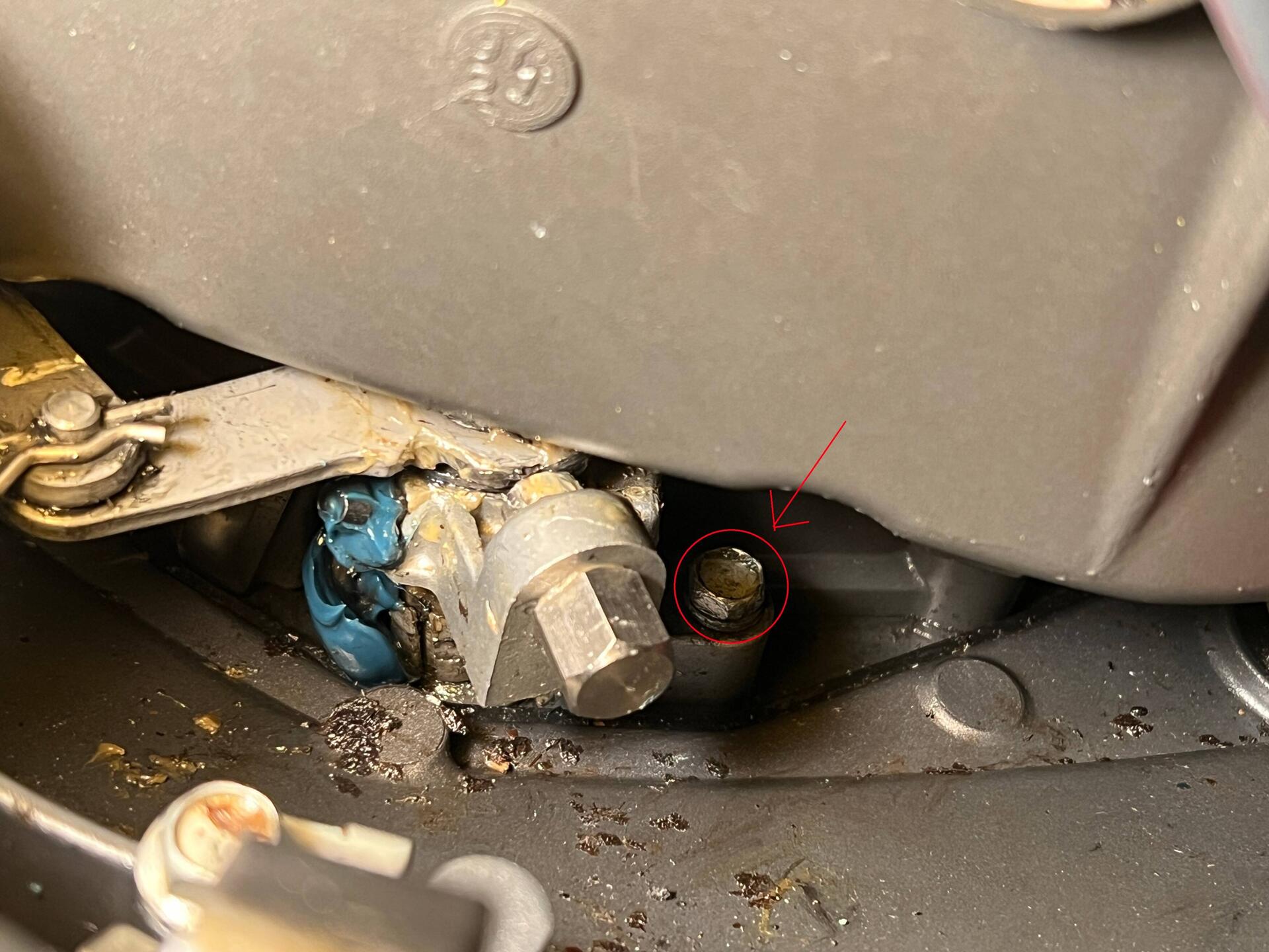 That little bolt circled in red had backed out some.