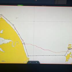 Our track and route across Franklin Bay: the more zigzag the more ice there was...