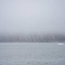 On the way north: close to shore is less ice.