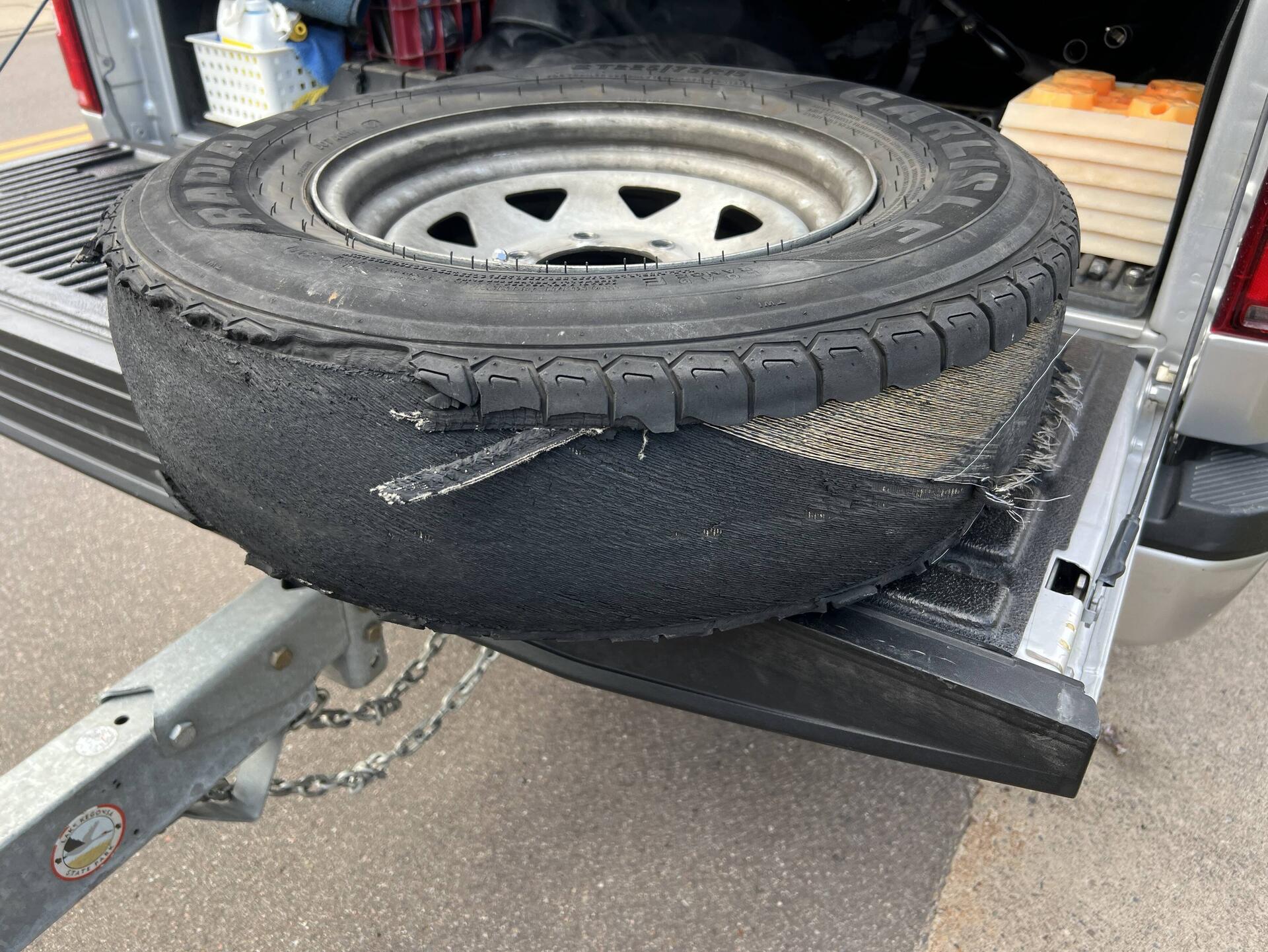 One view of the tire.