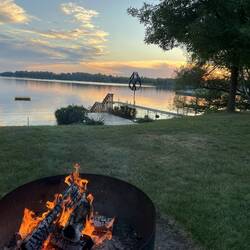 Sun setting on Island Lake.