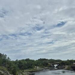 The Spanish River Dam outside Espanola. We were told there is good pickeral fishing here.
