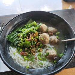 Meatball soup. Or as they say "beef ball soup"
