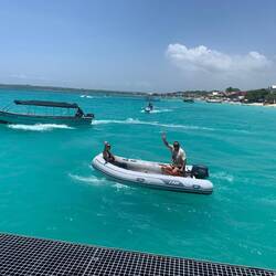 Abschied von Rodrigo und Maria am Dock von Playa blanca