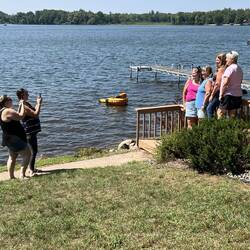 The girls (siblings) getting their picture taken.