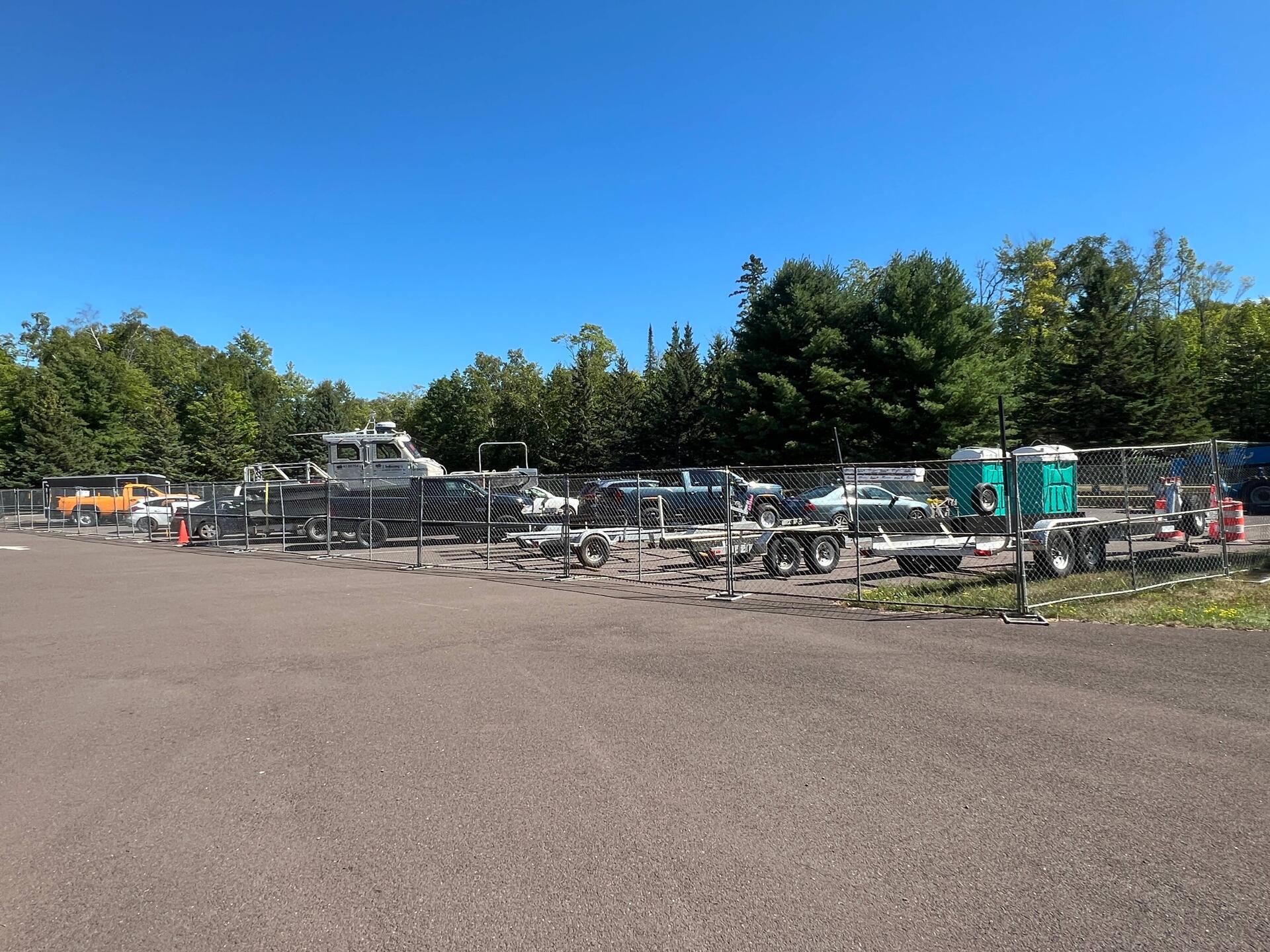 NPS construction is using this part of the parking lot for staging.
