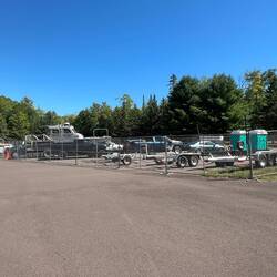 NPS construction is using this part of the parking lot for staging.