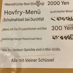 Unsere Speisekarte mit Google übersetzt