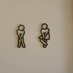 I thought this was a cute sign on the restrooms in the café, where I stopped for breakfast