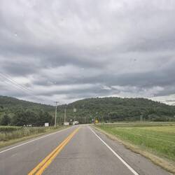 Grey skies and some rain while we traveled