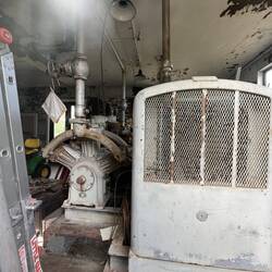 Looks like an old generator inside the foghorn building.