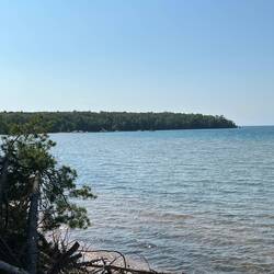 View along Presque Isle Bay looking back at boat dock. Boats will sometime anchor in this bay also.