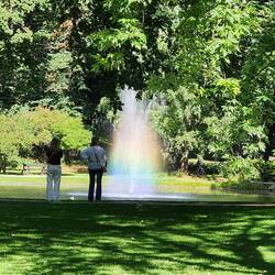 Rainbow in the fountain.