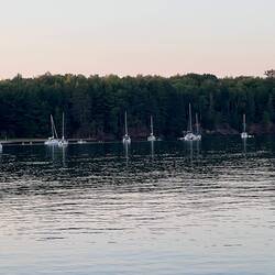 The sailboats that were at Presque Isle last night, are in Big Bay tonight.