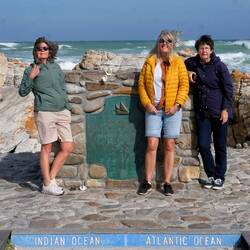 Ulla, Anita & Tracey at the southernmost point of Africa