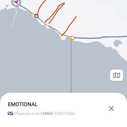 The track of the super yacht "Emotional"