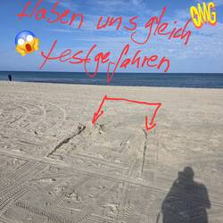 Nachdem ich die Emma am Strand festgefahren habe 🤪