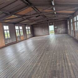 The inside of one of the barracks