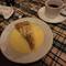 Apple pie with custard