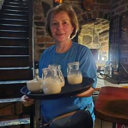 Monsie, the slavedriver, put me to work!