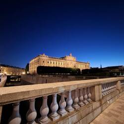 The Parliament building at night
