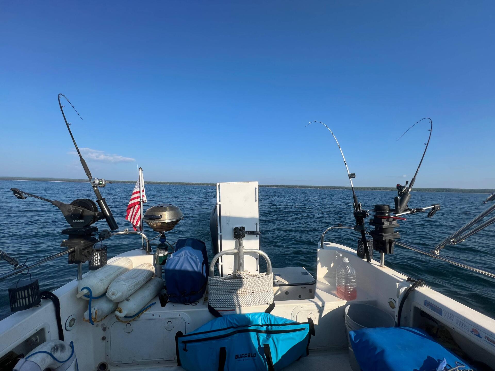 My view for the first six hours of the day. (I did look out the front of the boat frequently!)