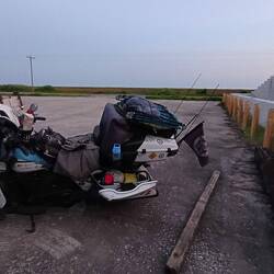 Camp site looking at the road