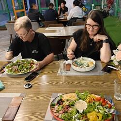 Massive salads for tea at our hotel restaurant