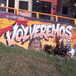 Graffiti in Pereira zum Erdbeben am 10.8. 26: "Wir kommen zurück"