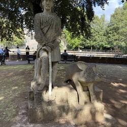 Prince Bladud, a legendary Celtic prince, carved in 1859