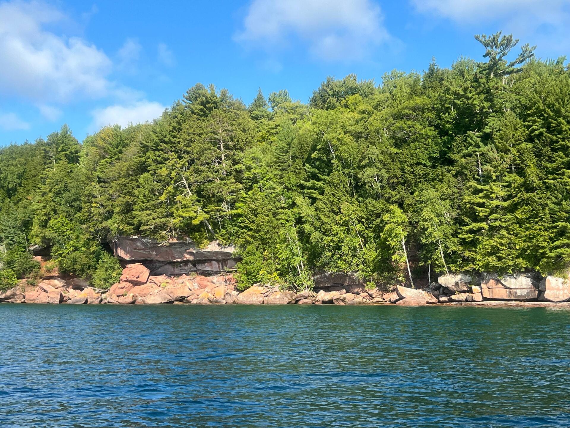 Stockton Island. The quarry is just inland from this point.