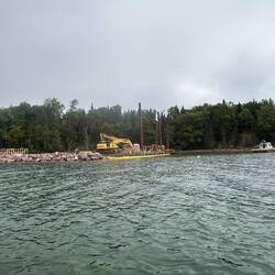 Another view of the construction equipment on the south end of Devils Island