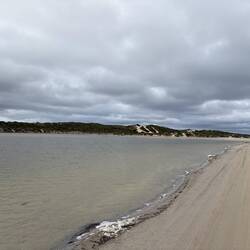 Greenough river not quite meeting the ocean