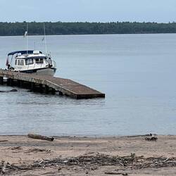 You have to wade in 3' of water to get off this dock!