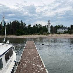 Crappy (literally) dock at LaPointe Light on Long Island.