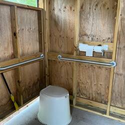 The outhouses on the Apostle Islands all appear fairly new. This one at LaPointe Light Station.