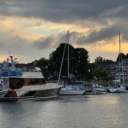 Surrounded by sailboats and a very big yacht. Dock line crew worker for all of them today. :-)