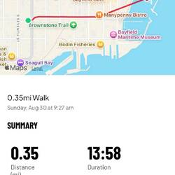 Track back from church, but paused and forgot to restart it at Bistro.