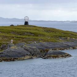 The Arctic Circle Globe on Vikingen, an islet off the Norwegian coast.