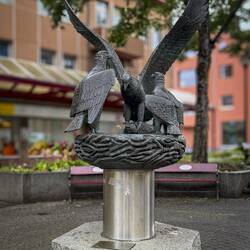 "Sea Eagle Family" by Skule Waksvik; installed in 1996 to celebrate the 180th anniversary of Bødø.