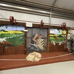 Shearing mural at CVHS museum