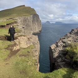 Suddenly the cliffs come into view
