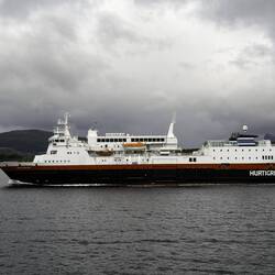 Hurtigruten's Vesterålen passes us as it heads south.