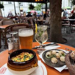 Onion soup and escargot