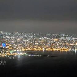 Approach into Baku - flying over the Caspian Sea