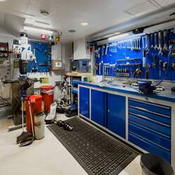 One of the pristine workshops ... everything has a place, everything in its place.